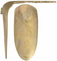 French Fusil Fin Trade Gun Buttplate, wax cast brass

Overall length 5", width 2", comb 4-1/2"